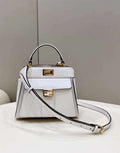 Fendi 8BN244 Peekaboo Mimi White Leather Bag 8596S