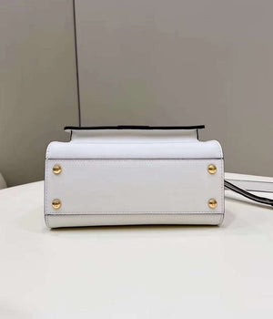 Fendi 8BN244 Peekaboo Mimi White Leather Bag 8596S - Default Title - View 3