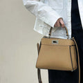 Fendi 8BN244 Peekaboo Mini Apricot Selleria bag with 220 hand-sewn topstitches 8615 - Default Title - View 1