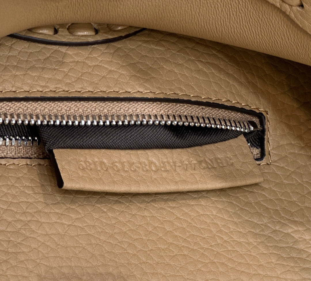 Fendi 8BN244 Peekaboo Mini Apricot Selleria bag with 220 hand-sewn topstitches 8615
