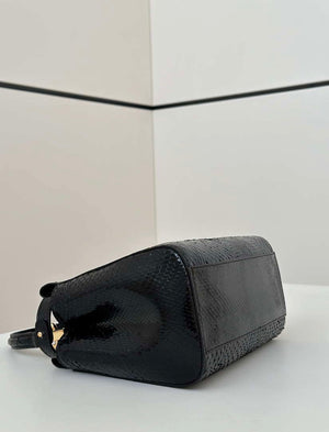 Fendi 8BN244 Peekaboo Mini Bag Black Python Leather Bag 66803 - Default Title - View 4