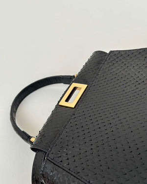 Fendi 8BN244 Peekaboo Mini Bag Black Python Leather Bag 66803 - Default Title - View 6