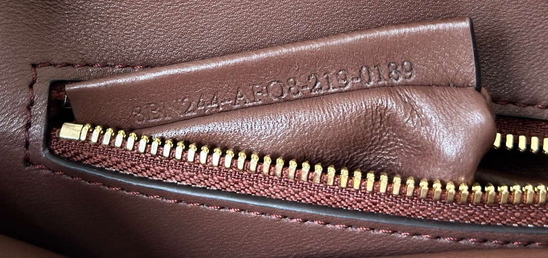 Fendi 8BN244 Peekaboo Mini Bag Dark Brown Python Leather Bag 66803