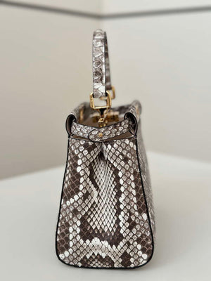 Fendi 8BN244 Peekaboo Mini Bag Gray Python Leather Bag 66803 - Default Title - View 4