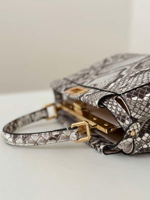 Fendi 8BN244 Peekaboo Mini Bag Gray Python Leather Bag 66803 - Default Title - View 6
