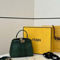Fendi 8BN244 Peekaboo Mini Bag Green Python Leather Bag 66803 - Default Title - View 1