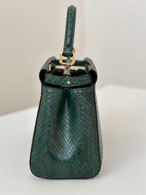 Fendi 8BN244 Peekaboo Mini Bag Green Python Leather Bag 66803 - Default Title - View 2