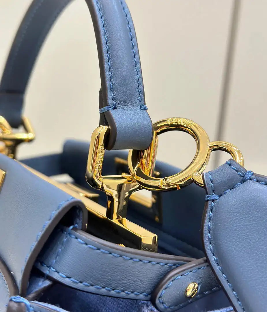 Fendi 8BN244 Peekaboo Mini Blue leather bag 2125