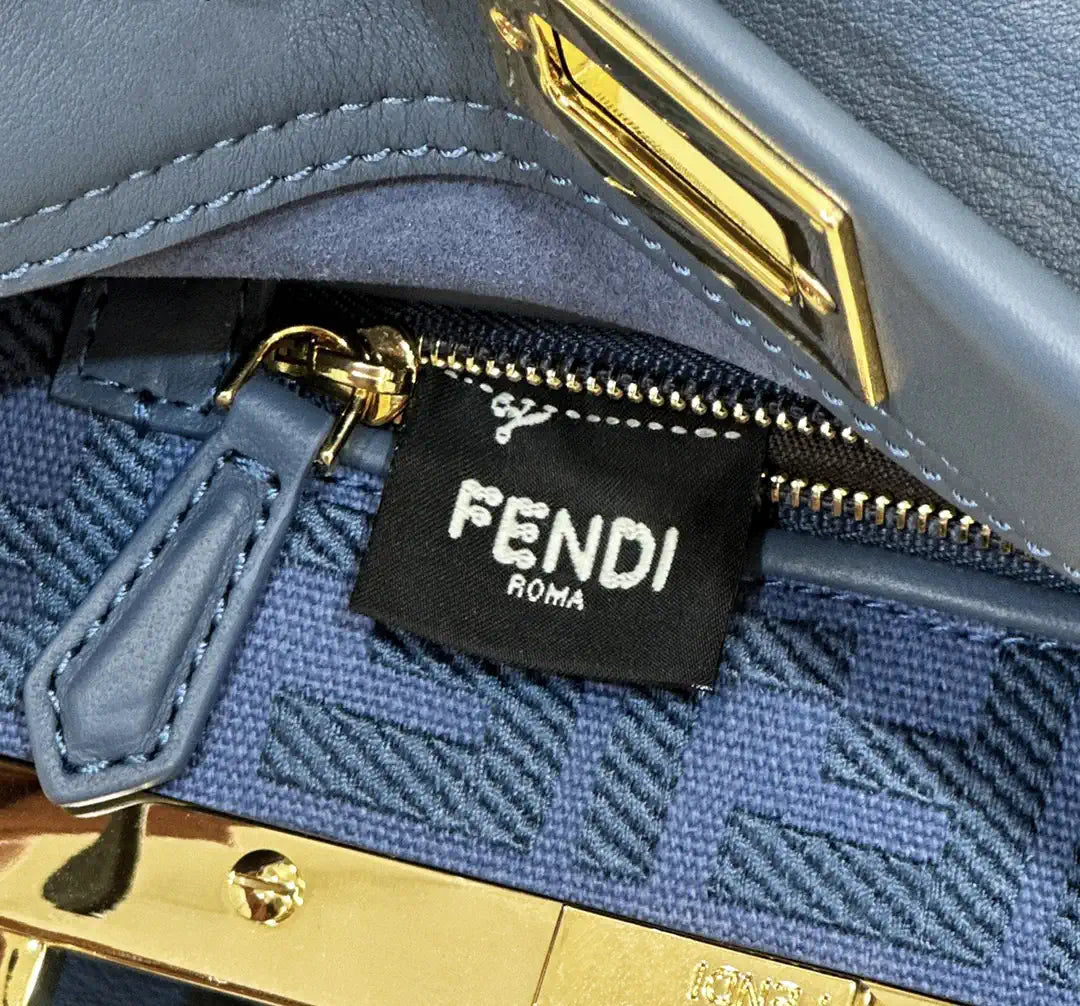 Fendi 8BN244 Peekaboo Mini Blue leather bag 2125