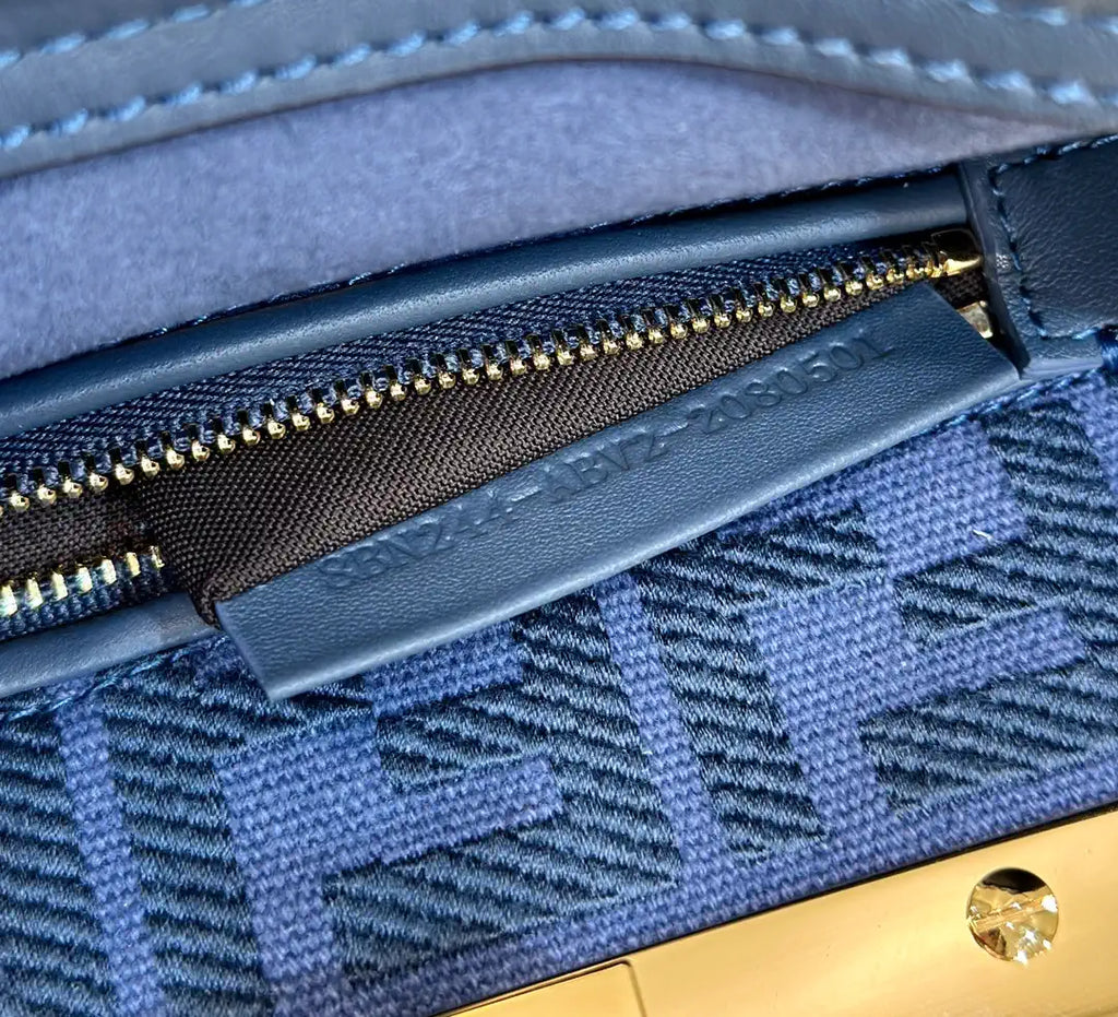 Fendi 8BN244 Peekaboo Mini Blue leather bag 2125