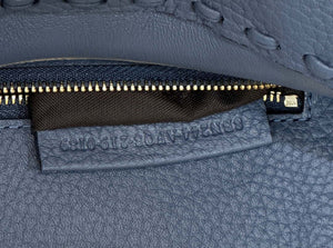 Fendi 8BN244 Peekaboo Mini Blue Selleria bag with 220 hand-sewn topstitches 8615 - Default Title - View 11