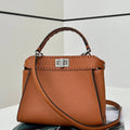 Fendi 8BN244 Peekaboo Mini Brown leather bag 8551