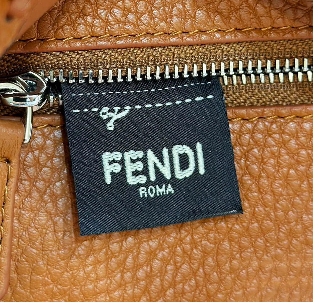 Fendi 8BN244 Peekaboo Mini Brown Selleria bag with 220 hand-sewn topstitches 8615