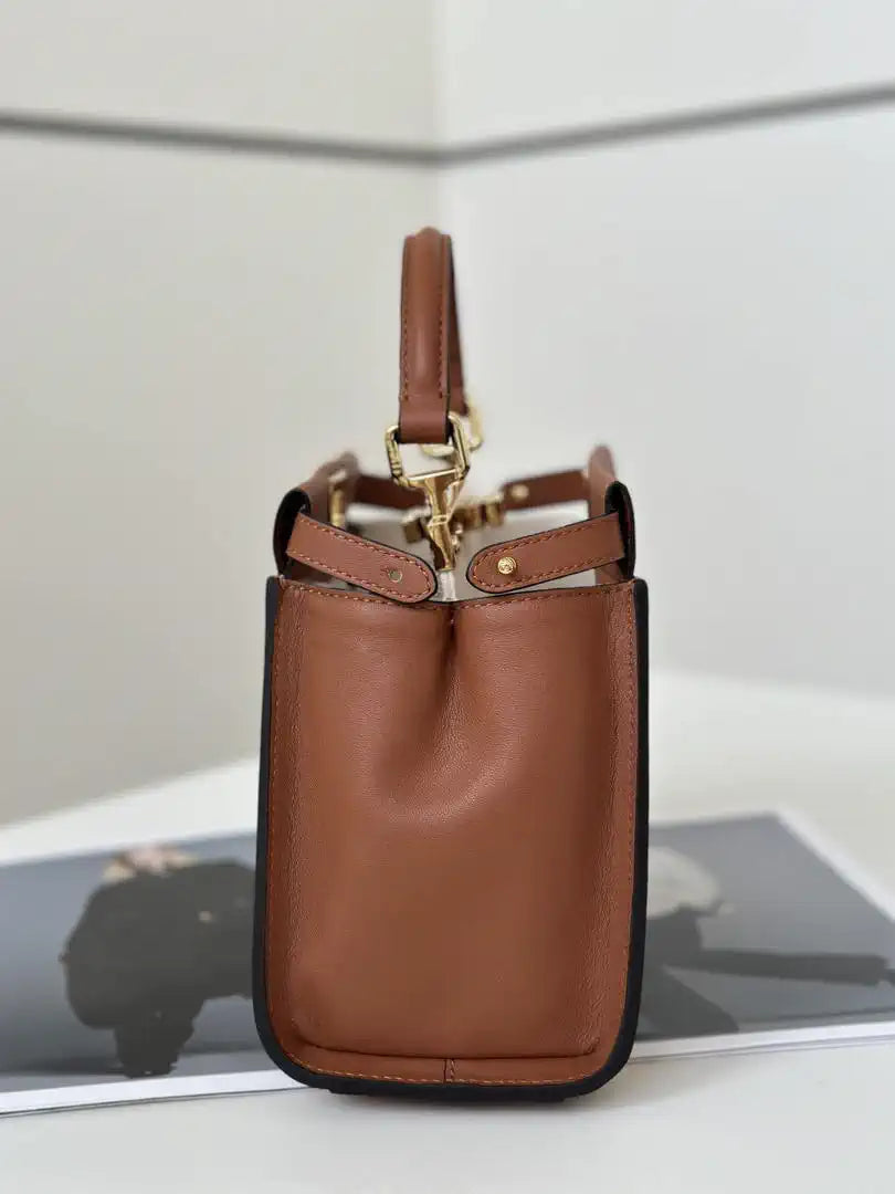Fendi 8BN244 Peekaboo Mini Caramel leather bag 2125