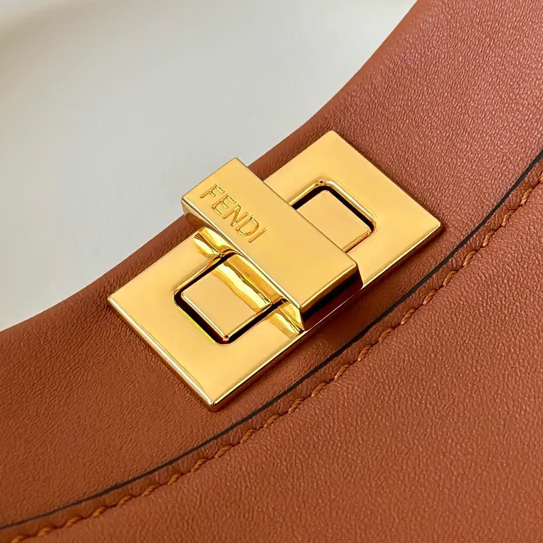 Fendi 8BN244 Peekaboo Mini Caramel leather bag 2125