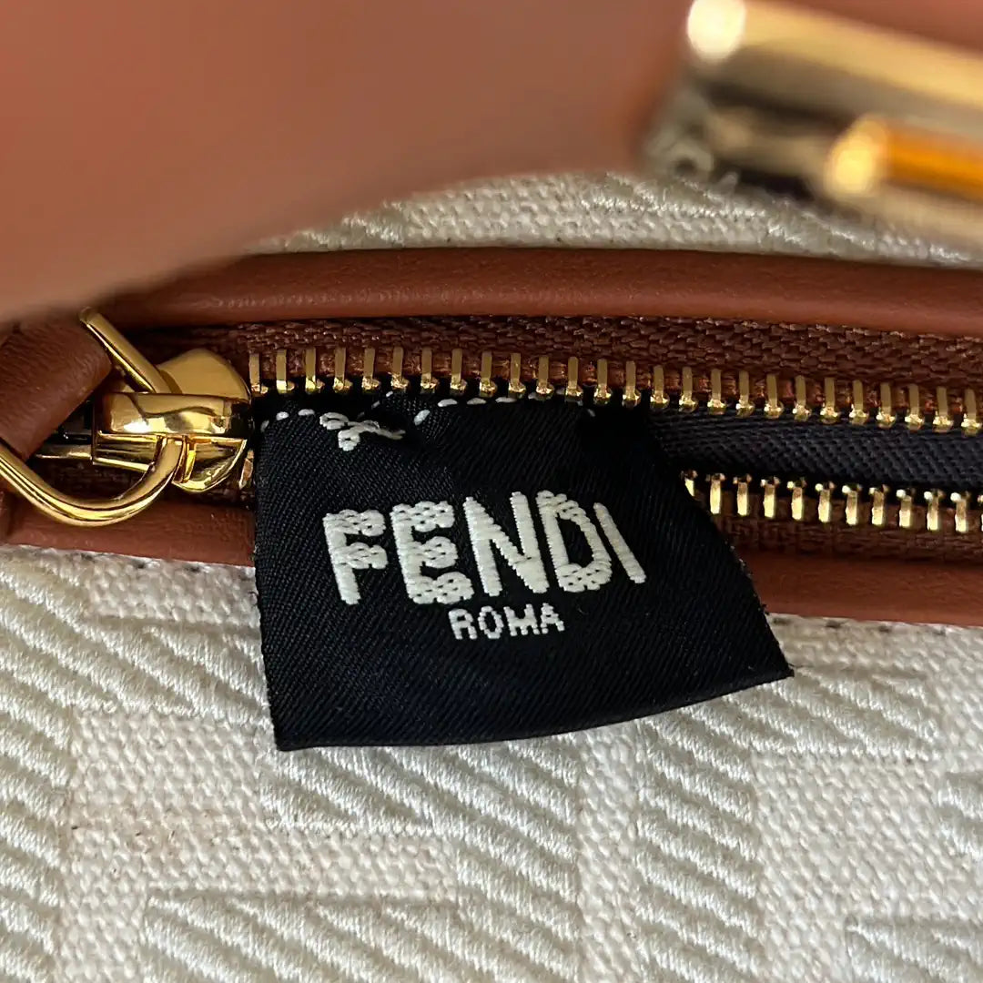 Fendi 8BN244 Peekaboo Mini Caramel leather bag 2125