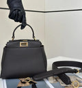 Fendi 8BN244 Peekaboo Mini Dark brown leather bag 2125