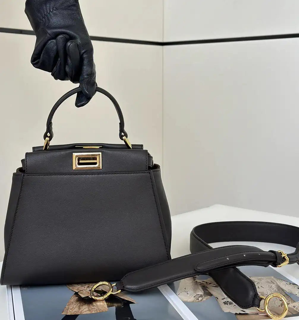 Fendi 8BN244 Peekaboo Mini Dark brown leather bag 2125
