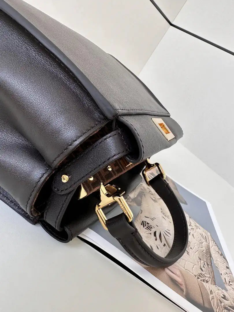 Fendi 8BN244 Peekaboo Mini Dark brown leather bag 2125