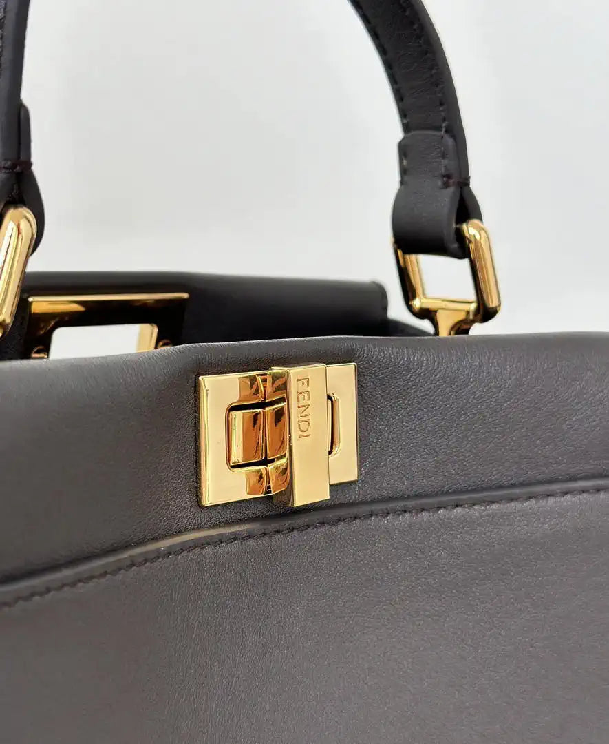 Fendi 8BN244 Peekaboo Mini Dark brown leather bag 2125