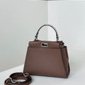 Fendi 8BN244 Peekaboo Mini Dark Brown leather bag 8551