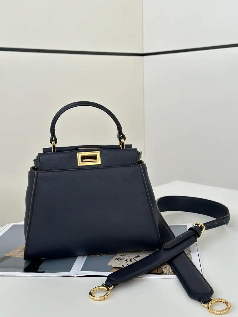 Fendi 8BN244 Peekaboo Mini Navy Blue leather bag 2125