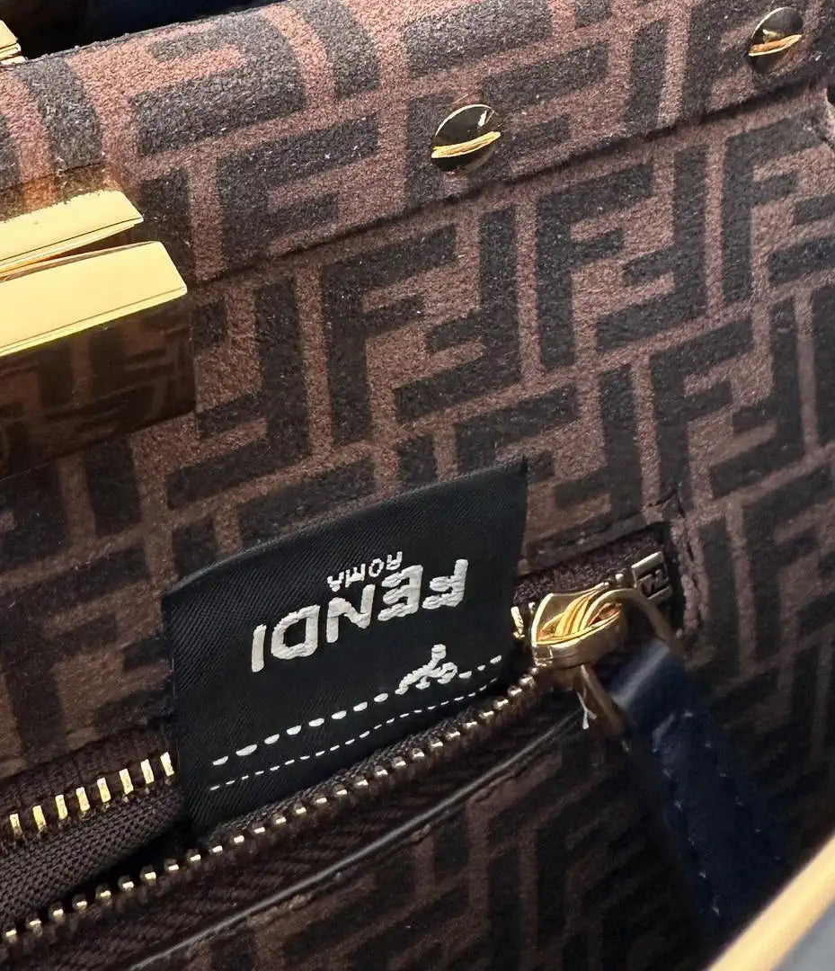 Fendi 8BN244 Peekaboo Mini Navy Blue leather bag 2125