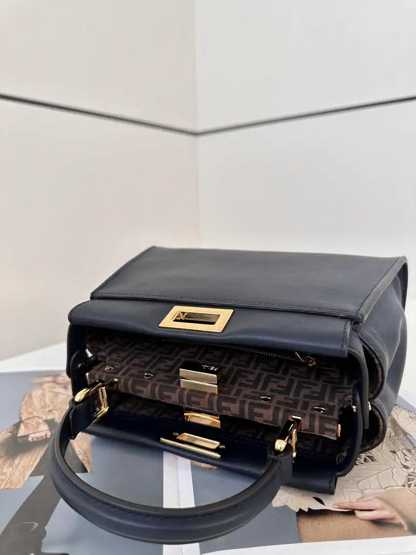 Fendi 8BN244 Peekaboo Mini Navy Blue leather bag 2125