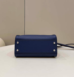 Fendi 8BN244 Peekaboo Mini Navy Blue Selleria bag with 220 hand-sewn topstitches 8522A - Default Title - View 4