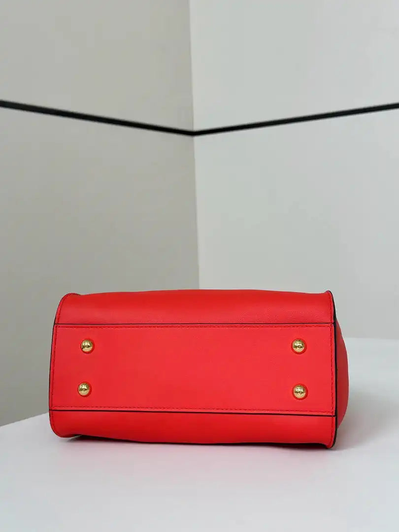 Fendi 8BN244 Peekaboo Mini Orange Red leather bag 2125