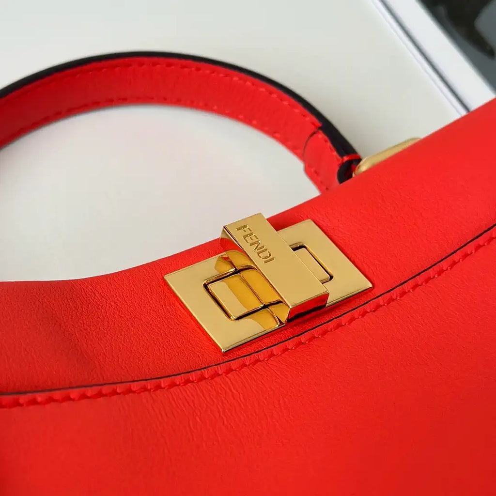 Fendi 8BN244 Peekaboo Mini Orange Red leather bag 2125