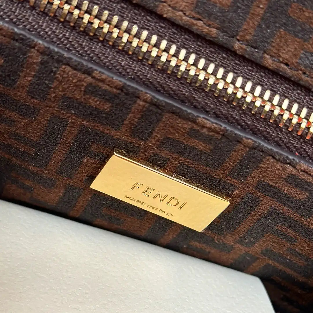 Fendi 8BN244 Peekaboo Mini Orange Red leather bag 2125