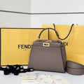 Fendi 8BN244 Peekaboo Mini Pigeon Grey leather bag 2125