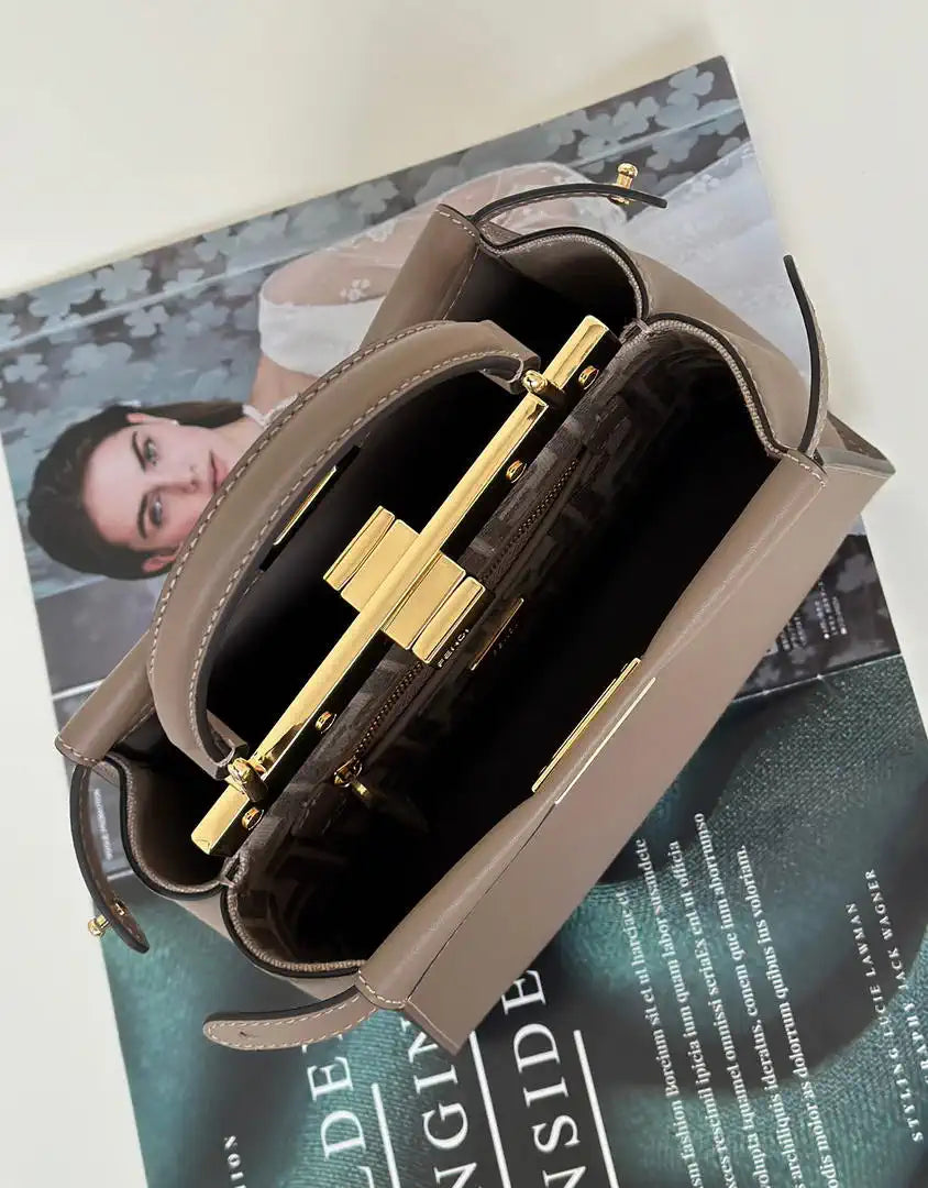 Fendi 8BN244 Peekaboo Mini Pigeon Grey leather bag 2125