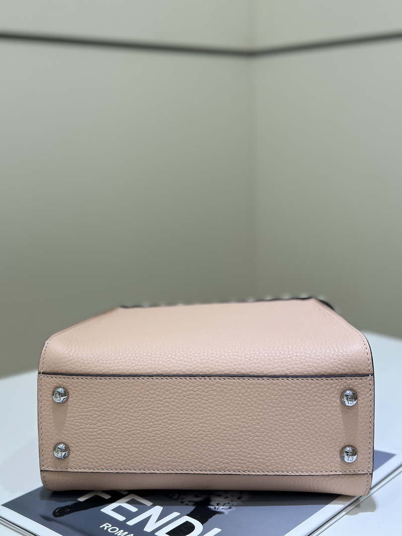 Fendi 8BN244 Peekaboo Mini Pink Selleria bag with 220 hand-sewn topstitches 8522A