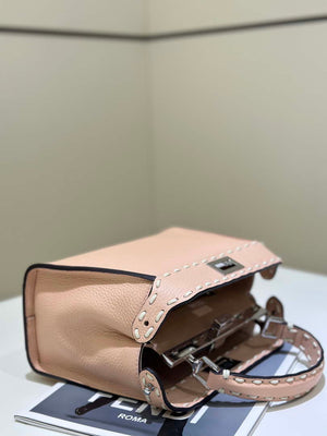 Fendi 8BN244 Peekaboo Mini Pink Selleria bag with 220 hand-sewn topstitches 8522A - Default Title - View 4