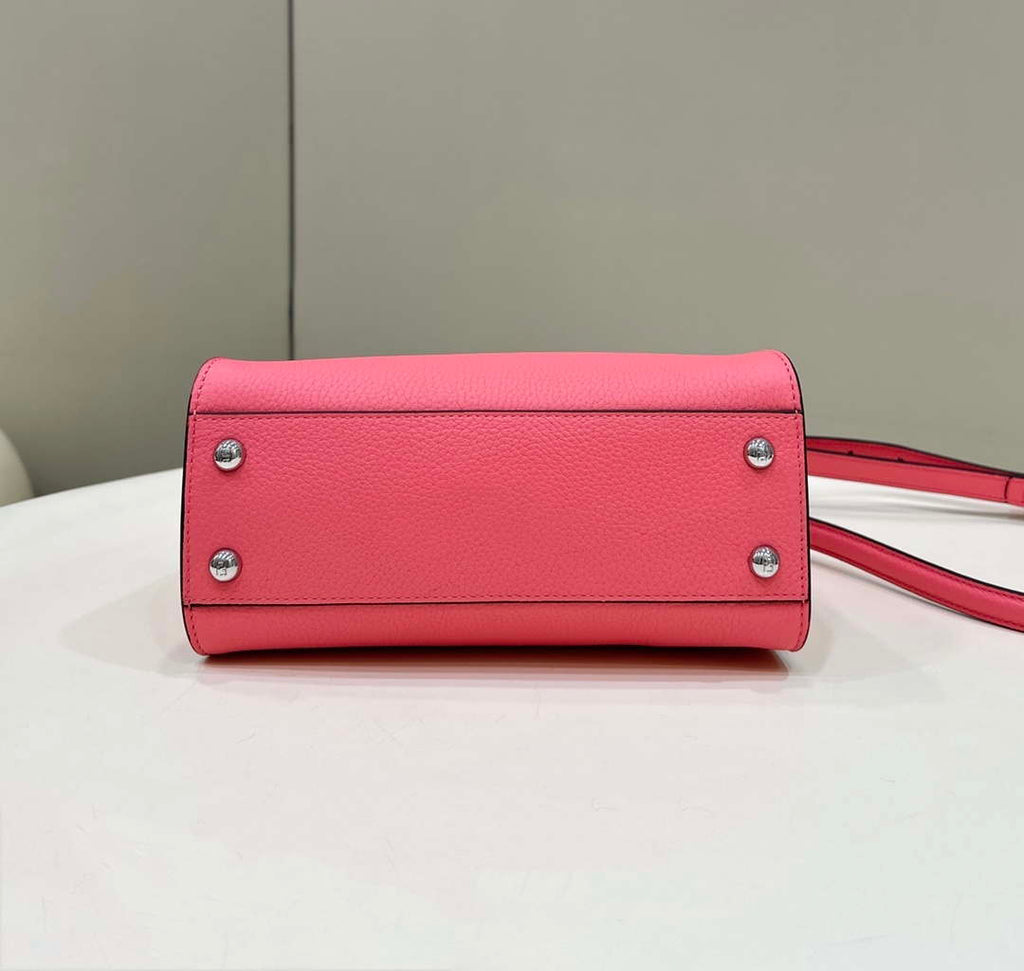 Fendi 8BN244 Peekaboo Mini Pink Selleria bag with 220 hand-sewn topstitches 8615