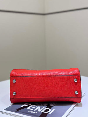 Fendi 8BN244 Peekaboo Mini Red Selleria bag with 220 hand-sewn topstitches 8522A - Default Title - View 5