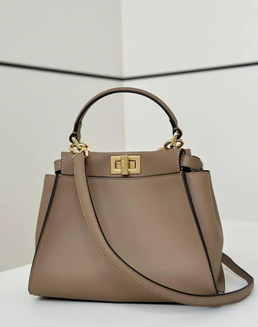 Fendi 8BN244 Peekaboo Mini brown leather bag 2125