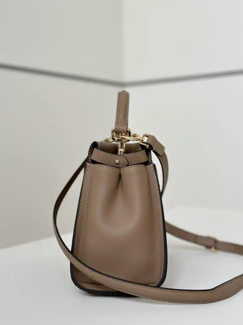 Fendi 8BN244 Peekaboo Mini brown leather bag 2125