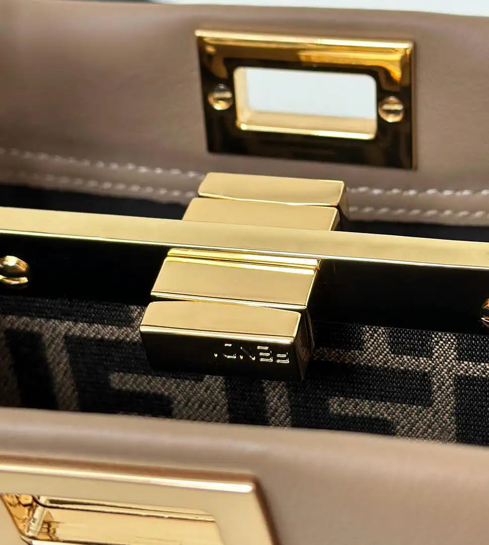 Fendi 8BN244 Peekaboo Mini brown leather bag 2125