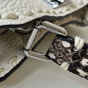 Fendi 8BN244 Peekaboo Mini White Selleria bag with 220 hand-sewn topstitches 8522A - Default Title - View 5