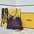Fendi 8BN244 Peekaboo Mini Wine Red leather bag 8551