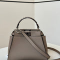 Fendi 8BN244 Peekaboo Mini Gray leather bag 8551