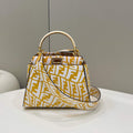Fendi 8BN244 Peekaboo Signature Mini Bag Yellow White - Default Title - View 1