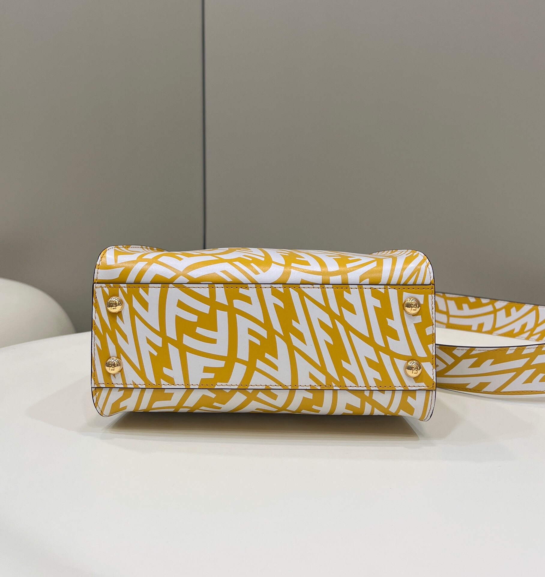 Fendi 8BN244 Peekaboo Signature Mini Bag Yellow White - Default Title - View 3