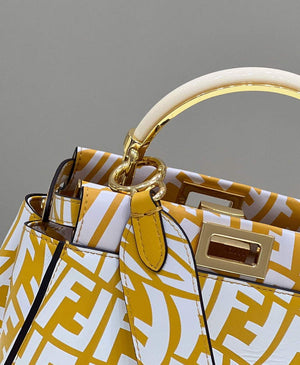 Fendi 8BN244 Peekaboo Signature Mini Bag Yellow White - Default Title - View 6