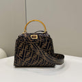 Fendi 8BN244 Peekaboo Signature Mini Bag Brown - Default Title - View 1