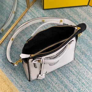 Fendi 8BN290 PEEKABOO Iconic medium white leather FF print Bag - Default Title - View 5