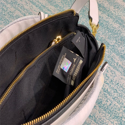 Fendi 8BN290 PEEKABOO Iconic medium white leather FF print Bag